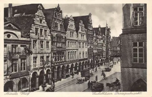 L324 Deutschland Münster Giebelhaeuser Prinzipalmarkt Hch Zumnorde Laden AK