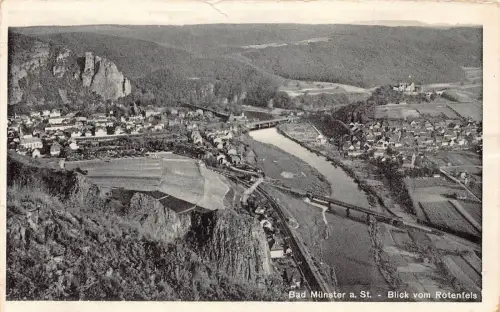 L323 Deutschland Bad Münster a St Blick vom Rotenfels alte AK