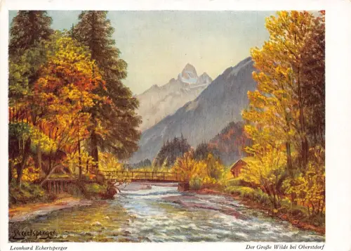 A081 Deutschland Gemälde signiert LEckertsperger Große Wilde bei Oberstdorf AK