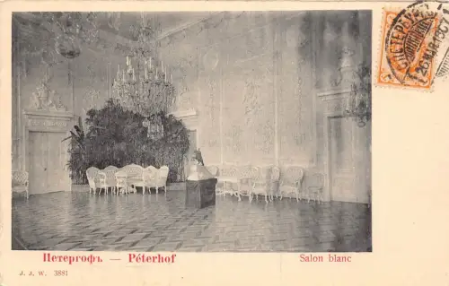 L327 Russland 1907 St. Petersburg Peterhof Weißer Salon Postkarte