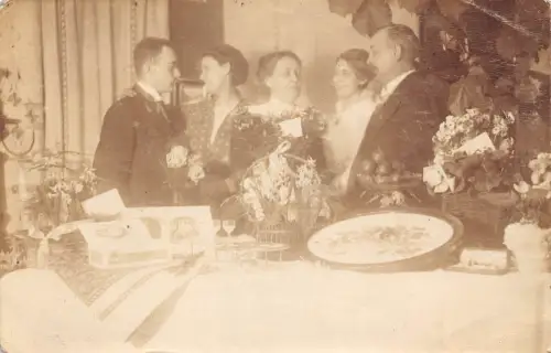 A077 Deutschland 1916 Erinnerung Eltern Silberhochzeit Paare Blumen RPPC Postkarte
