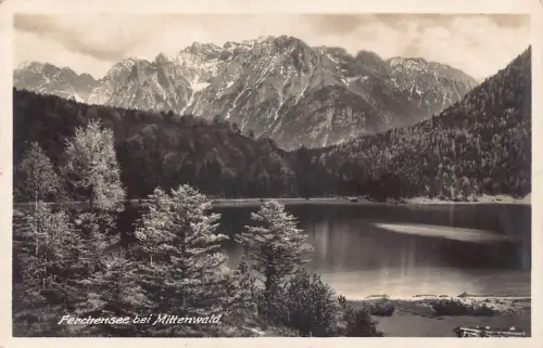A077 Deutschland 1930 Ferchensee bei Mittenwald Seegebirge Vintage Postkarte