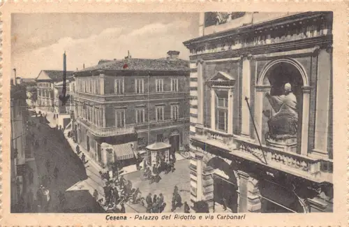 Italien Casena Palazzo del Ridotto e via Carbonari Vintage Postkarte