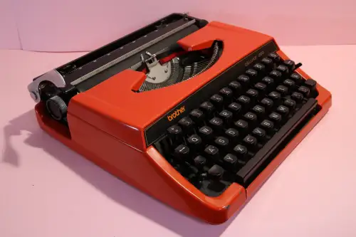 Vintage Brother Deluxe 220 Red Typewriter cleaned-tested very good Condition