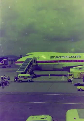 Original  Film Negativ Swissair Zürich Airport Scene  1968 K2/B10/76