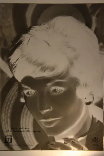 Vintage Glasnegativ Platte Glassnegative Dawn Addams "Die feuerrote Baronesse"