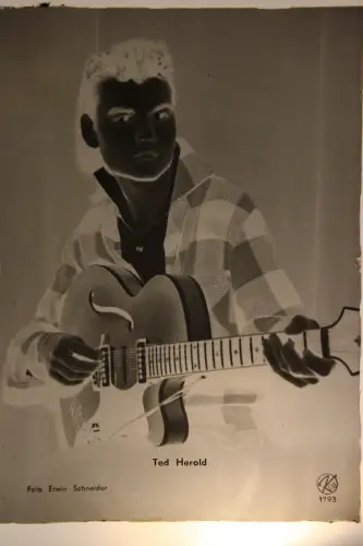 Vintage Glasnegativ Platte Glassnegative Ted Herold Deutscher Rock'n' Roll