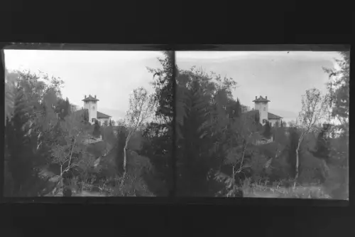 Antique Glass negative Stereo Castell Csucsa  1900s