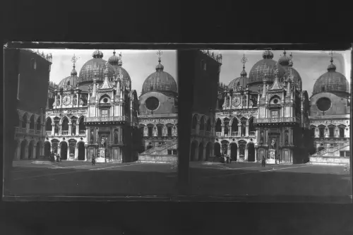 Antique Glass negative Stereo St. Mark's Square, Venice, Italy 1900s