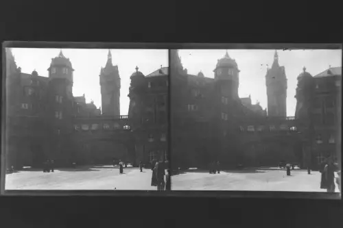 Antique Glass negative Stereo The New City Hall in Frankfurt   Germany 1900s