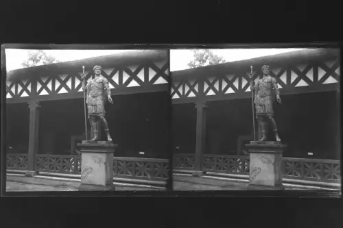 Antique Glass negative Stereo Kastell-Saalburg bei Bad Homburg Röm Germany 1900s