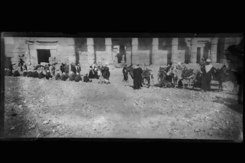 Antique Glass negative Stereo Egypt, Theban West Bank  1900s