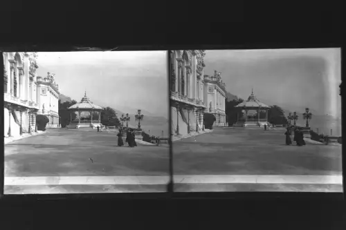 Antique Glass negative Stereo France, Monte Carlo, Monaco 1900s