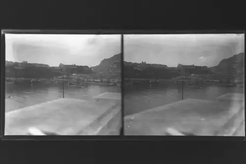 Antique Glass negative Stereo View from the Sea, South France /?/ 1900s