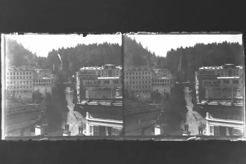 Antique Glass negative Stereo Waterfall, Bad Gastein, Austria, Alp 1900s