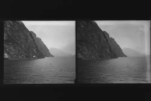 Antique Glass negative Stereo Lake Garda, Italy  1900s