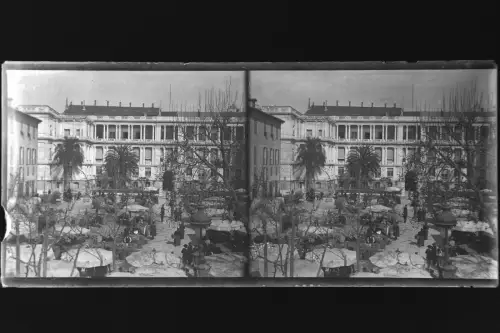 Antique Glass negative Stereo South France, Nice, Prefectura 1900s