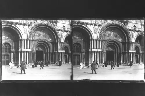 Antique Glass negative Stereo Italy, Venice, St.Mark's   1900s