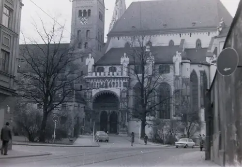 Orig Film Negativ Deutschland Augsburg Dom Strassenszene 1970s B14/12/18