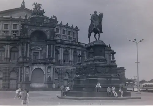 Orig Film Negativ DDR Dresden  Theaterplatz Semperoper IKARUS BUS 70s  B14/10/35
