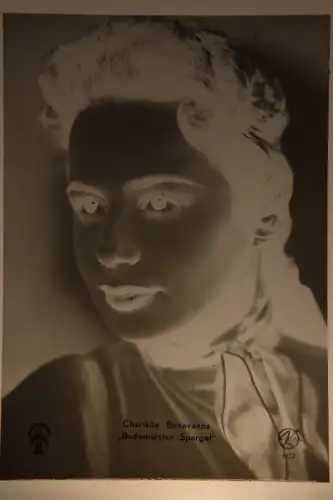 Vintage Glasnegativ Chariliklia Baxevanos Schweizer Schauspielerin