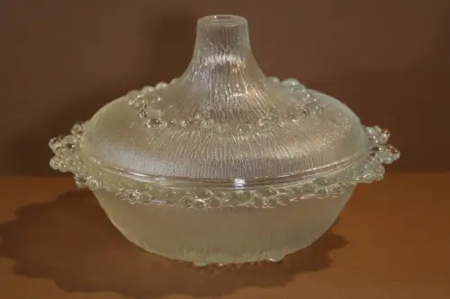 Masserini Barocco Italian Vintage Ice Bark Bubble Bead Bonbonschale, Zuckerdose