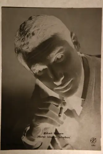 Vintage Glasnegativ Platte  Glassnegative Robert Hossein "Hinter blinden Scheibe