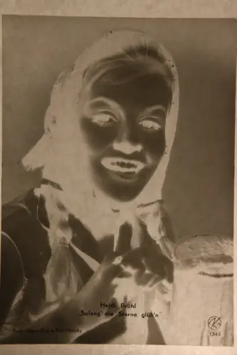 Vintage Glasnegativ Platte  Glassnegative Heidi Brühl "Solang die Steine glü'n"