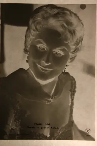 Vintage Glasnegativ Platte  Glassnegative  Marika Rökk "Nachts im grünen Kakadu"