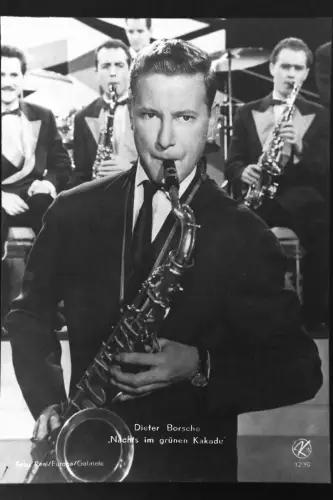 Vintage Glasnegativ Glassnegative  Dieter Borsche "Nachts im grünen Kakadu"