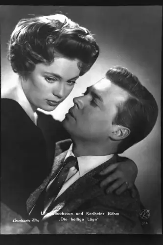 Vintage Glasnegativ Platte Glassnegative Ulla Jacobsson&Karlheinz Böhm