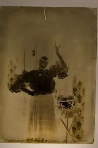 Antique Glasnegativ Platte Glassnegative Woman Frau 1900-1910, 18x13cm