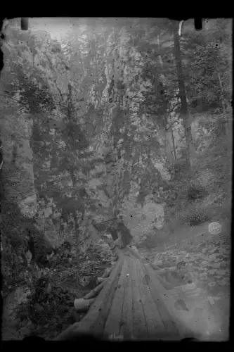 Antique Glasnegativ Platte Glassnegative Canyon Slowakei 1900-1910, 18x13cm
