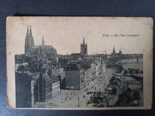 AK Postcard CPA Deutschland Köln Cöln a. Rhein Am Leystapel - 1928