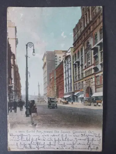 AK Postcard CPA USA Euclid Ave, toward the Square, Cleveland, Ohio 1910