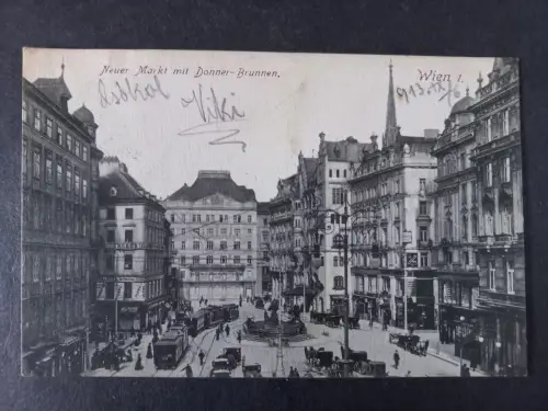 AK Postcard CPA  Österreich Wien Neuer Markt mit Donner-Brunnen 1913