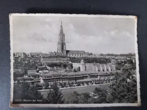 AK Postcard CPA  Schweiz Bern Münster mit Aare 1939