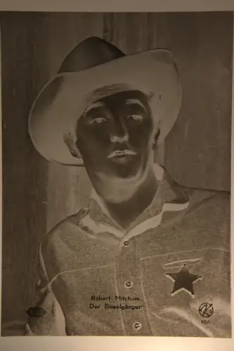 Vintage Glass Negative Robert Michum American actor, singer,  author, composer