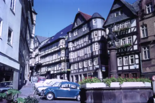 Original DIA Film Slide 35mm Marburg Strassenszene Hessen  '70s B9/R29