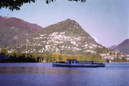 Original DIA Film Slide 35mm Lugano Ship Paradios '70s B9/R20