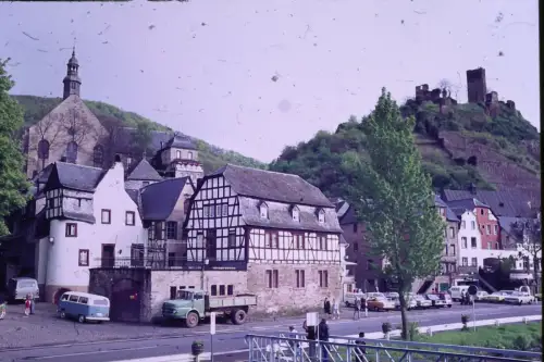 Original DIA Film Slide 35mm  Beilstein Strassenszene Mosel '60s B9/R51