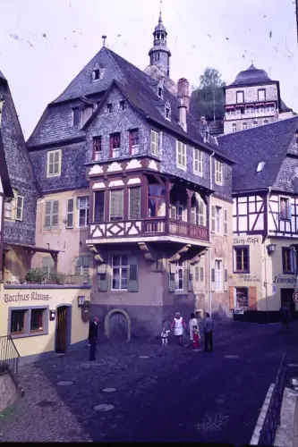 Original DIA Film Slide 35mm Altstadt Beilstein Strassenszene '60s B9/R50