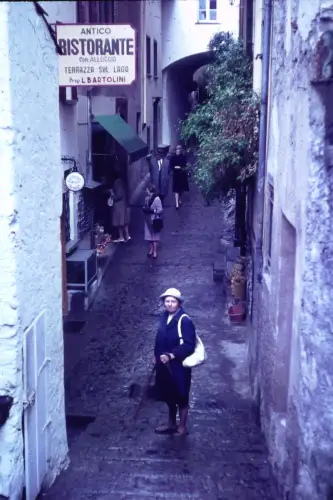 Original DIA Film Slide 35mm Strada del Ristorante Antico Lugano '70s B9/R24