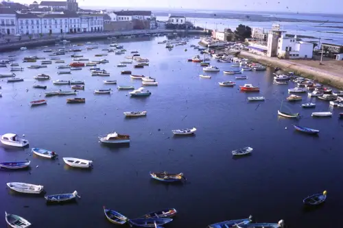 Original DIA Film Slide 35mm Fishing boats in Portugal '70s B9/R15