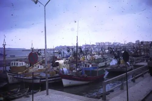 Original DIA Film Slide 35mm Fishing fleet Portugal '70s B9/R11
