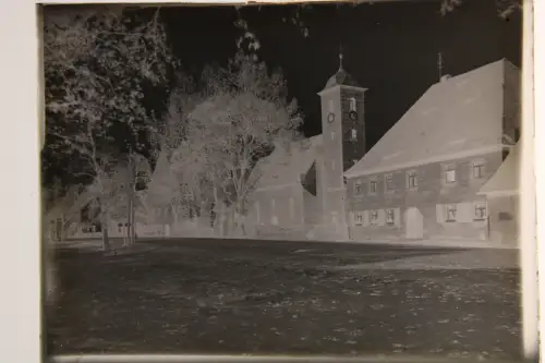 Vintage Glasnegativ Platte Glassnegative Rückersdorfer Kirche 1940s