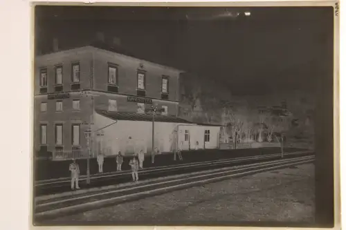 Vintage Glasnegativ Platte Glassnegative Rupprechtstegen Bahnhof 1940s
