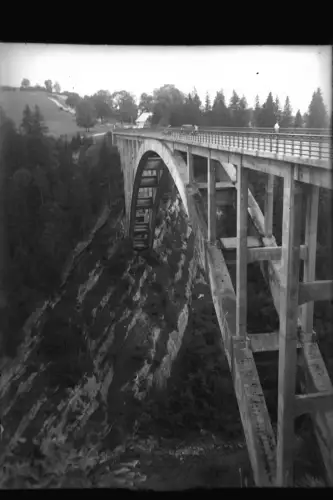 Vintage Glasnegativ Platte Glassnegative Echelsbacher Brücke Rottenbuch  1940s