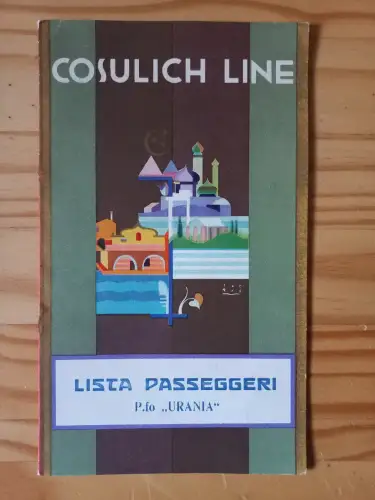 Vintage 1932 Cosulich Line Urania Passenger List - Lista Passaggeri Urania 1932