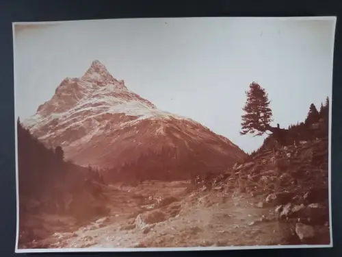 Altes Foto Sepiafarbene Alpenlandschaft  K.Dornach 1930/40
